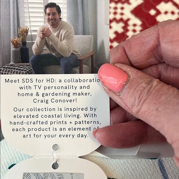 Peshtemal Beach Towel - White with Blue and Green Accents - Picture 3 of 5